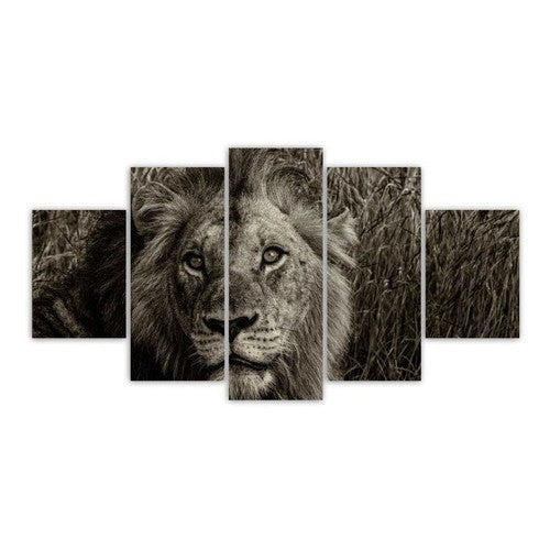 Quadros Decorativos Mosaico Mdf Leão Mato 115x60cm - Quadros Decorativos para Sala | Display de Festa Infantil