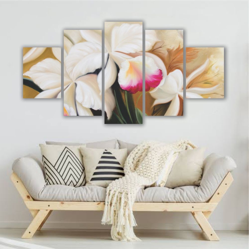 Quadro Descorativo Floral Orquídea Branca - Quadros Decorativos para Sala | Display de Festa Infantil