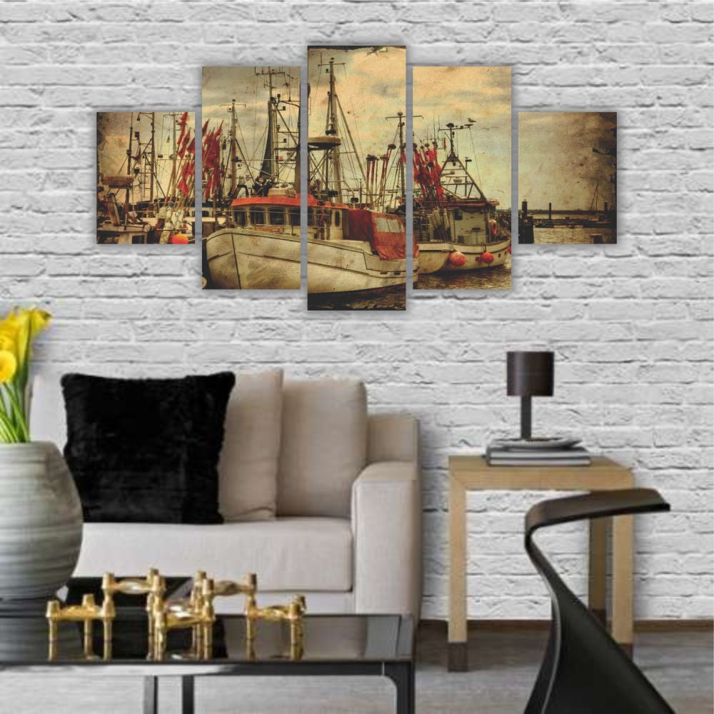 Quadro decorativo Barcos em Sépia - Quadros Decorativos para Sala | Display de Festa Infantil