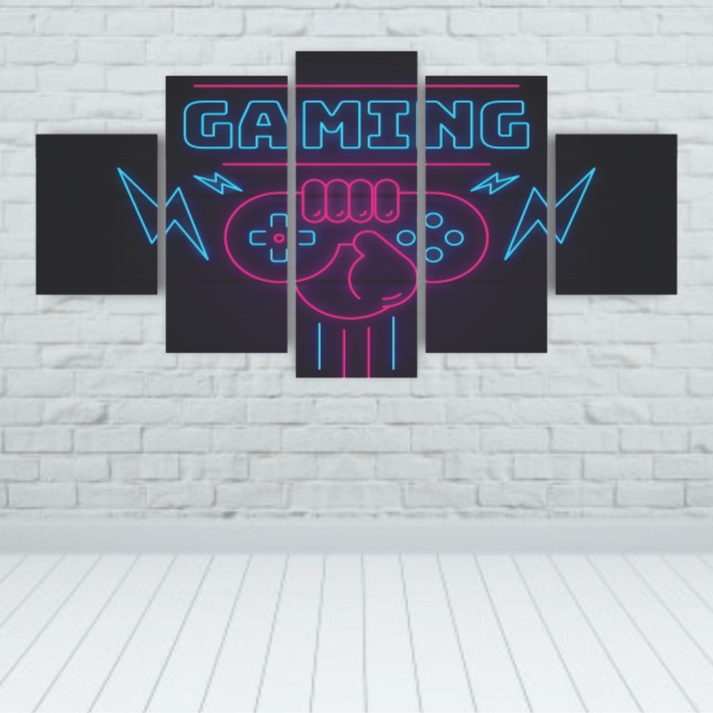 Quadros Decorativos MDF Gaming Hora do Jogo Gamer Sala Quarto - Quadros Decorativos para Sala | Display de Festa Infantil