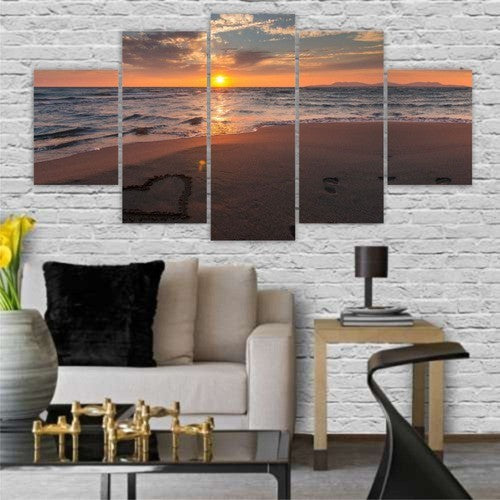 Quadros Decorativos Mosaico Mdf Pôr Do Sol Coração 115x60cm - Quadros Decorativos para Sala | Display de Festa Infantil