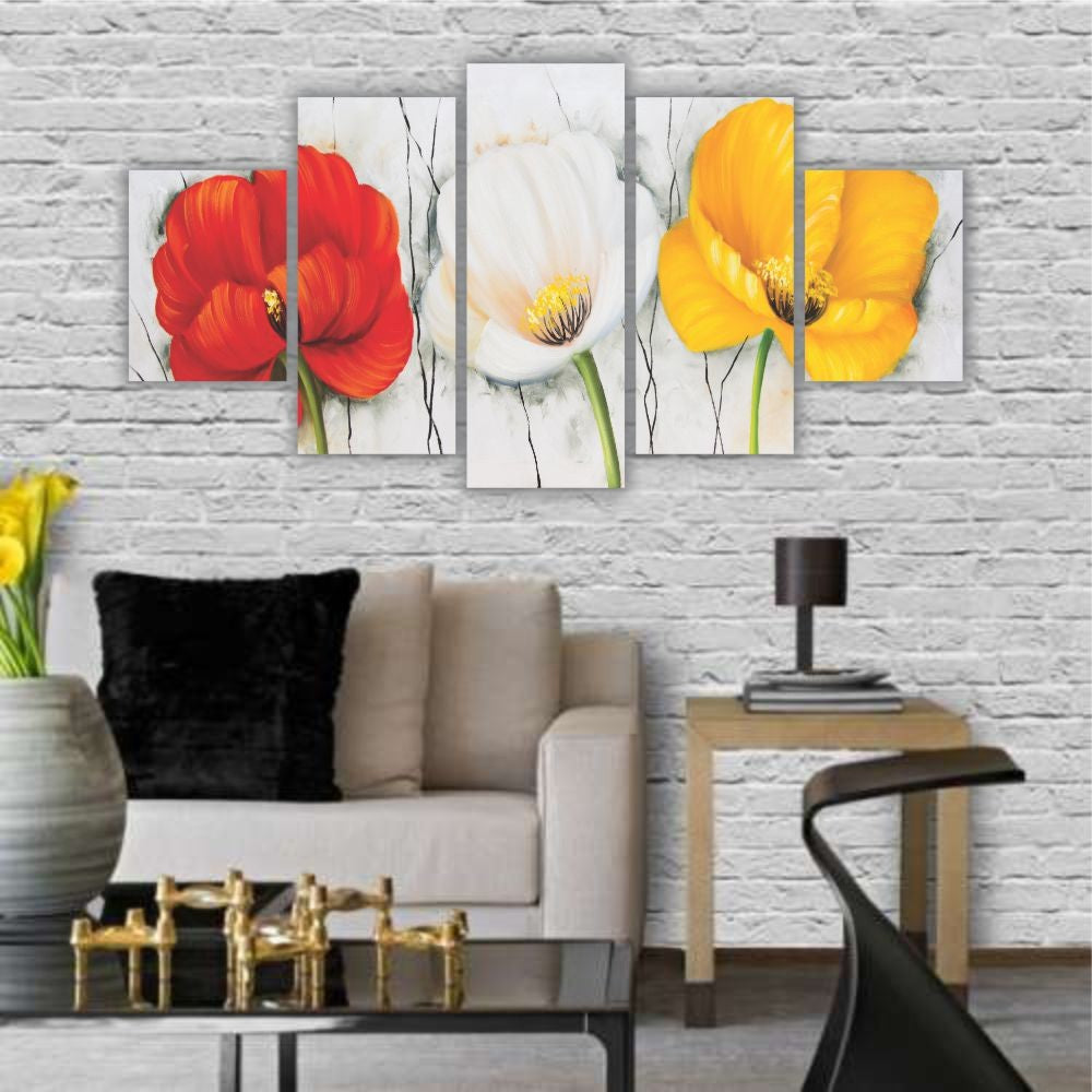 Quadro Decorativo Floral Papoula Coloridas - Quadros Decorativos para Sala | Display de Festa Infantil