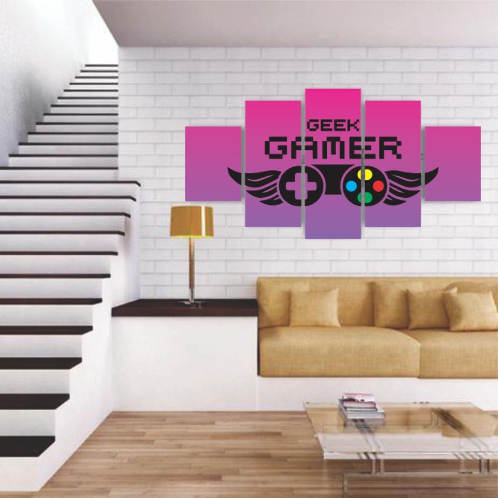 Quadros Decorativos Gamer Geek Controle Roxo Sala Quarto - Quadros Decorativos para Sala | Display de Festa Infantil