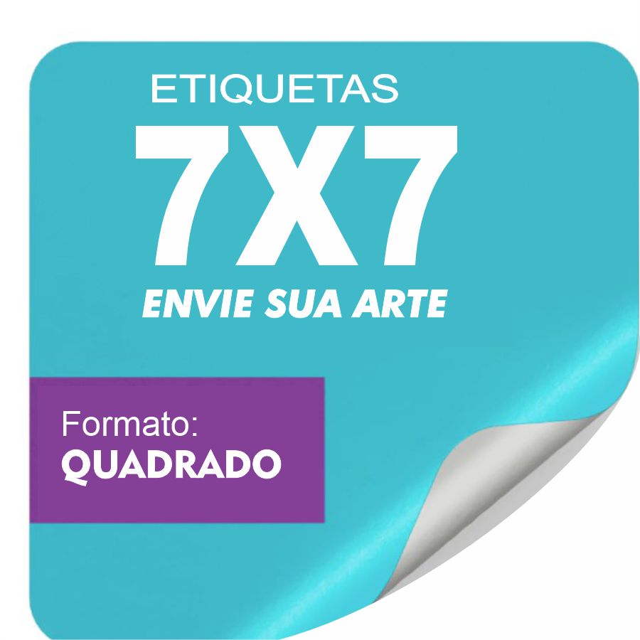 1000 Adesivos 7X7cm - Etiquetas Adesivas e Rótulos Personalizado - Redondos ou Quadrados
