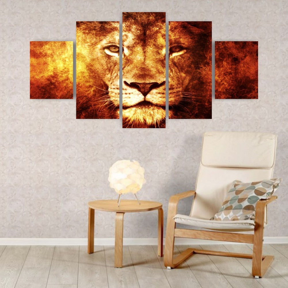 Quadros Decorativos MDF Leão de Judá em Chamas Sala Quarto - Quadros Decorativos para Sala | Display de Festa Infantil