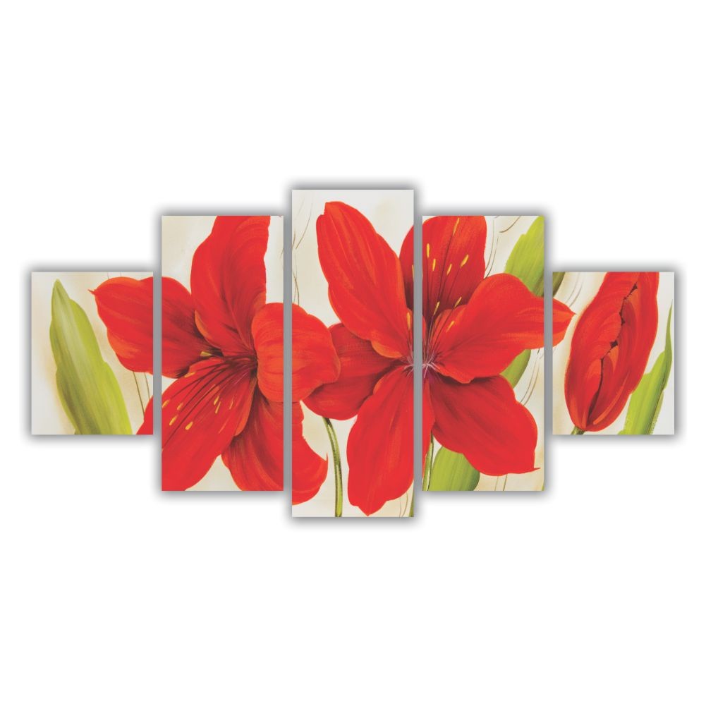 Quadro Decorativo Lírios Vermelhos - Quadros Decorativos para Sala | Display de Festa Infantil