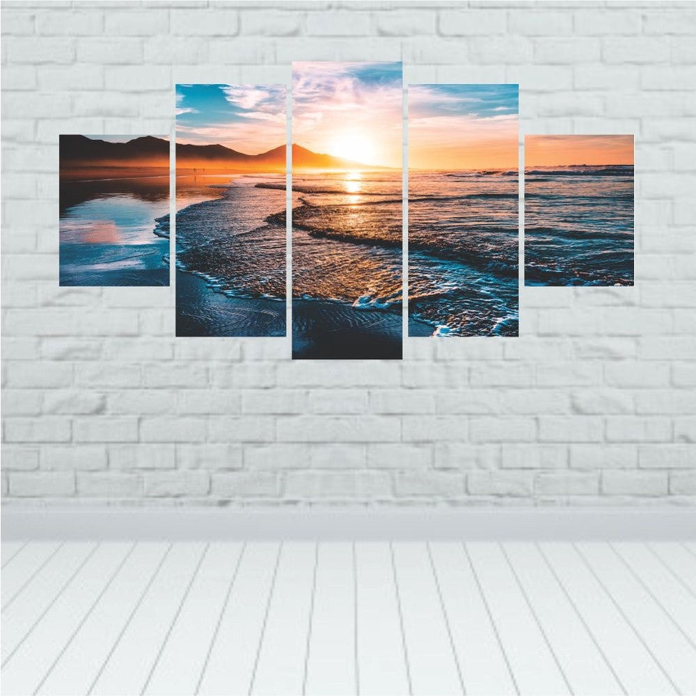 Quadros Decorativos Mosaico MDF Por do Sol ao Mar Agua - Quadros Decorativos para Sala | Display de Festa Infantil