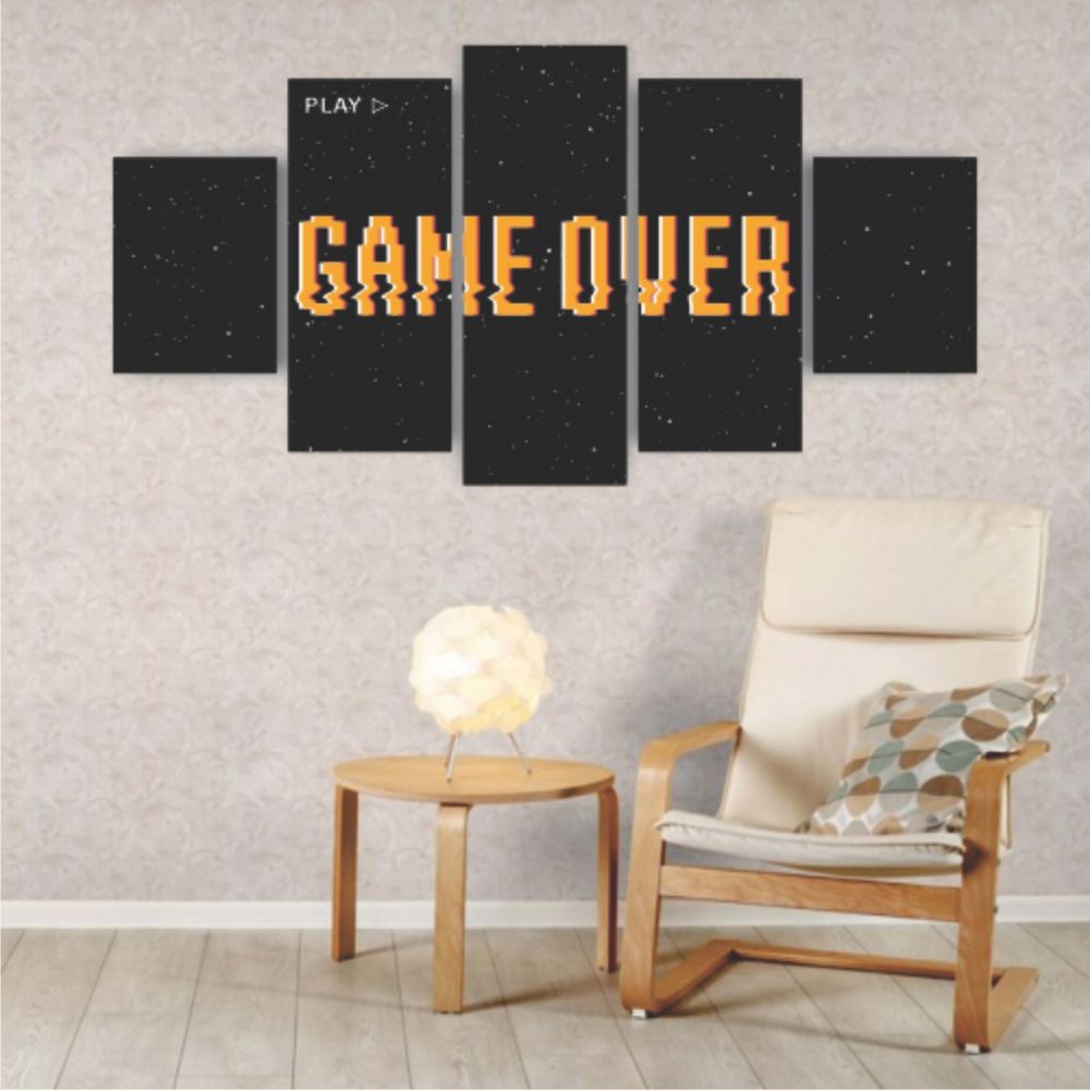 Quadros Decorativos MDF Game Over Jogos Gamer Sala Quarto - Quadros Decorativos para Sala | Display de Festa Infantil
