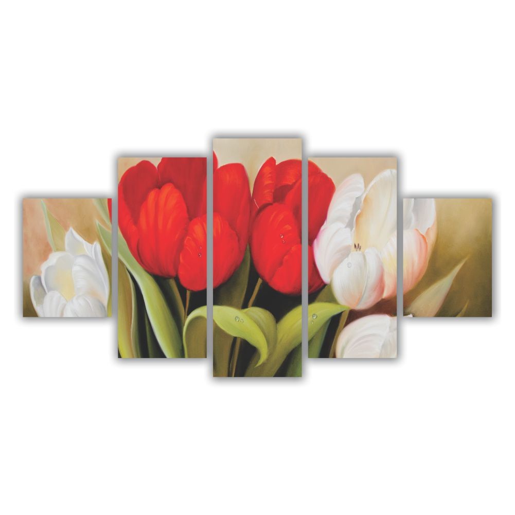 Quadro Decorativo Floral Tulipas Coloridas 2 - Quadros Decorativos para Sala | Display de Festa Infantil