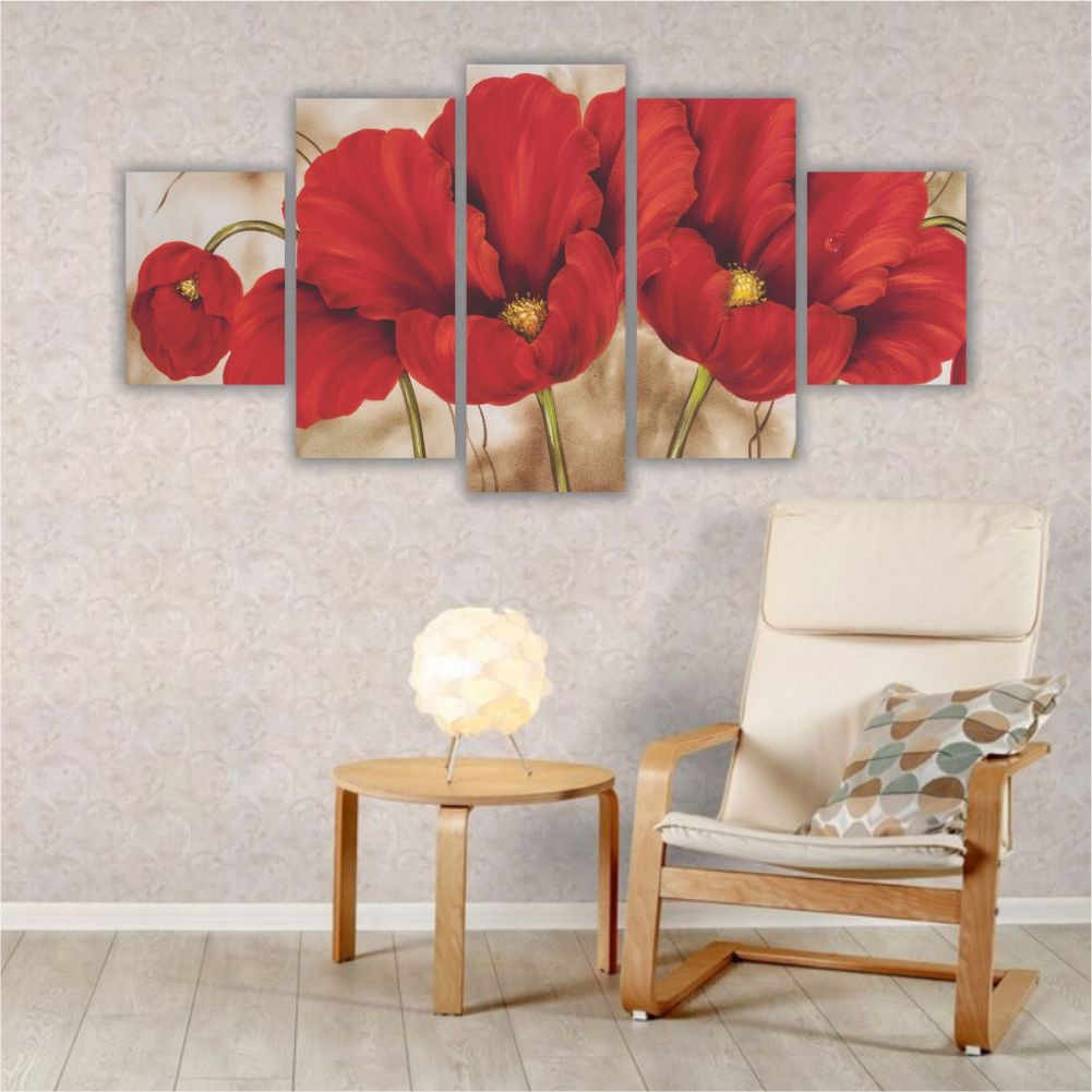 Quadro Descorativo Buquê Vermelho 1 - Quadros Decorativos para Sala | Display de Festa Infantil
