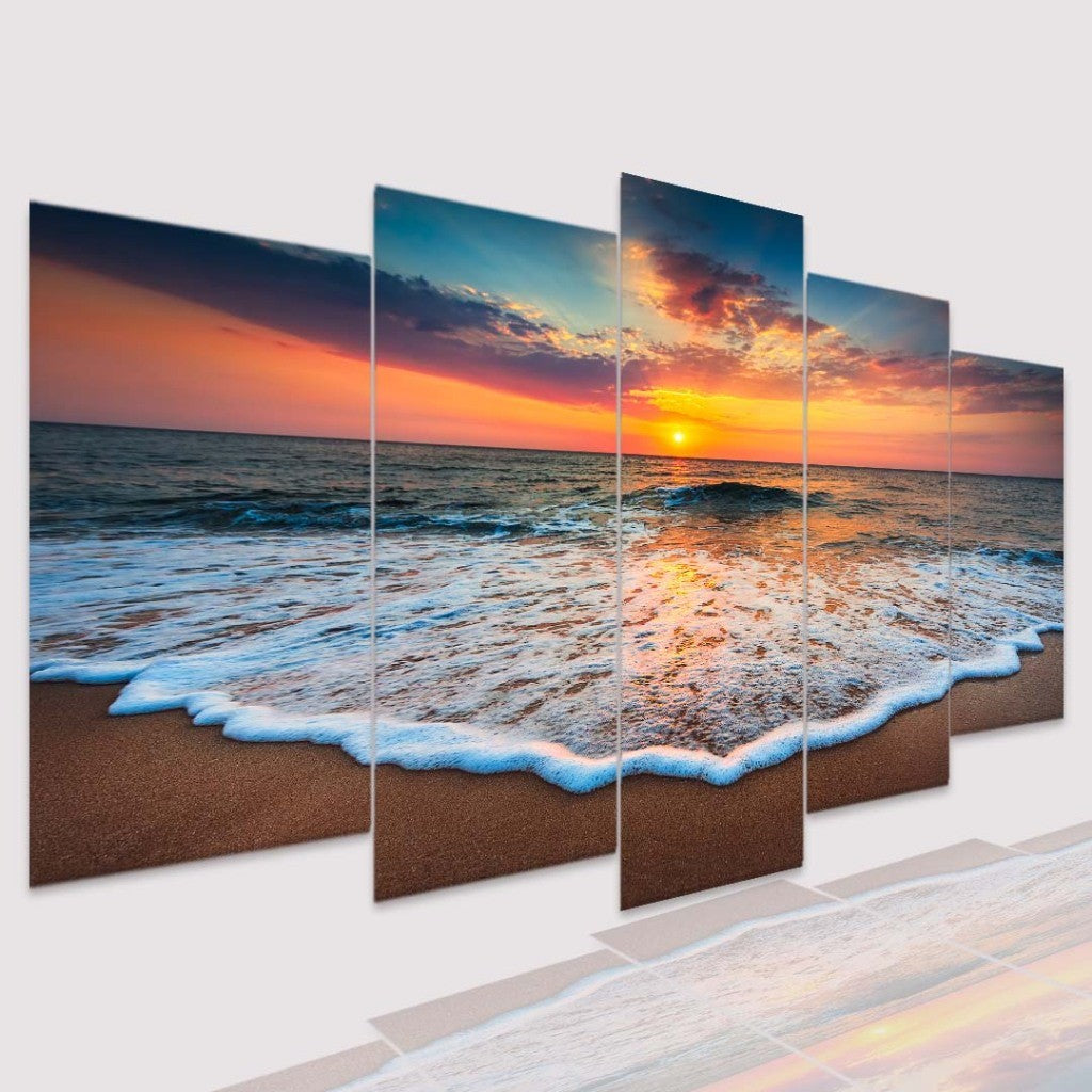 Quadro Decorativo Mosaico Sol se Pondo em alto Mar - Quadros Decorativos para Sala | Display de Festa Infantil