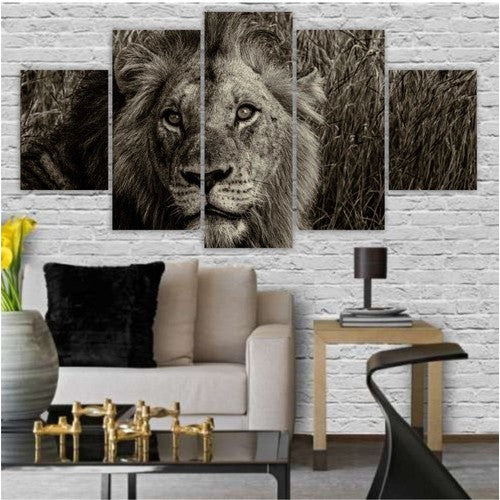 Quadros Decorativos Mosaico Mdf Leão Mato 115x60cm - Quadros Decorativos para Sala | Display de Festa Infantil