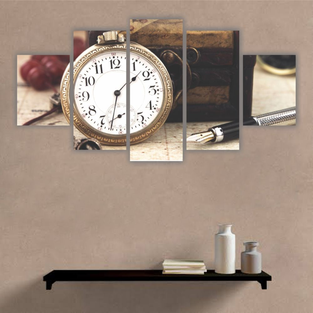 Quadro decorativo Vintage Relógio Antigo - Quadros Decorativos para Sala | Display de Festa Infantil