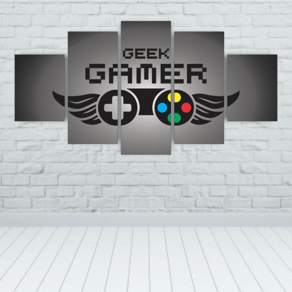Quadros Decorativos MDF Gamer Geek Controle Preto Sala Quarto - Quadros Decorativos para Sala | Display de Festa Infantil