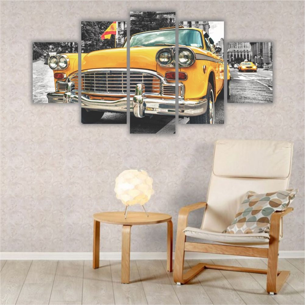 Quadro decorativo Londres Taxi Amarelo - Quadros Decorativos para Sala | Display de Festa Infantil