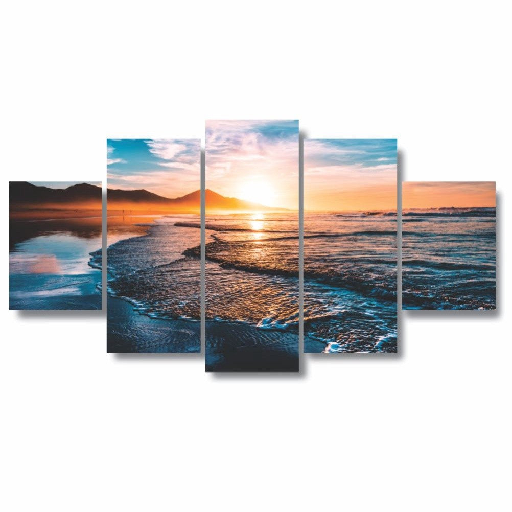 Quadros Decorativos Mosaico MDF Por do Sol ao Mar Agua - Quadros Decorativos para Sala | Display de Festa Infantil