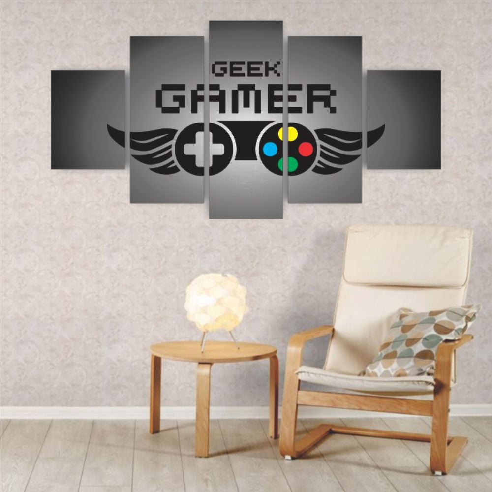 Quadros Decorativos MDF Gamer Geek Controle Preto Sala Quarto - Quadros Decorativos para Sala | Display de Festa Infantil
