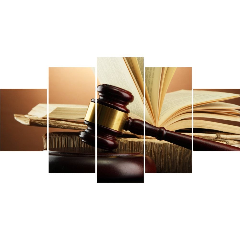 Quadro Decorativo Mosaico Malhete Símbolo Juízes - Quadros Decorativos para Sala | Display de Festa Infantil