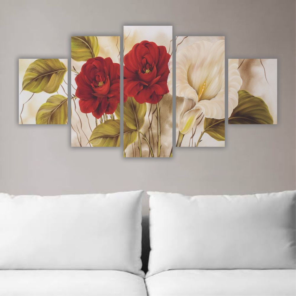 Quadro decorativo Flores Envelhecidas - Quadros Decorativos para Sala | Display de Festa Infantil