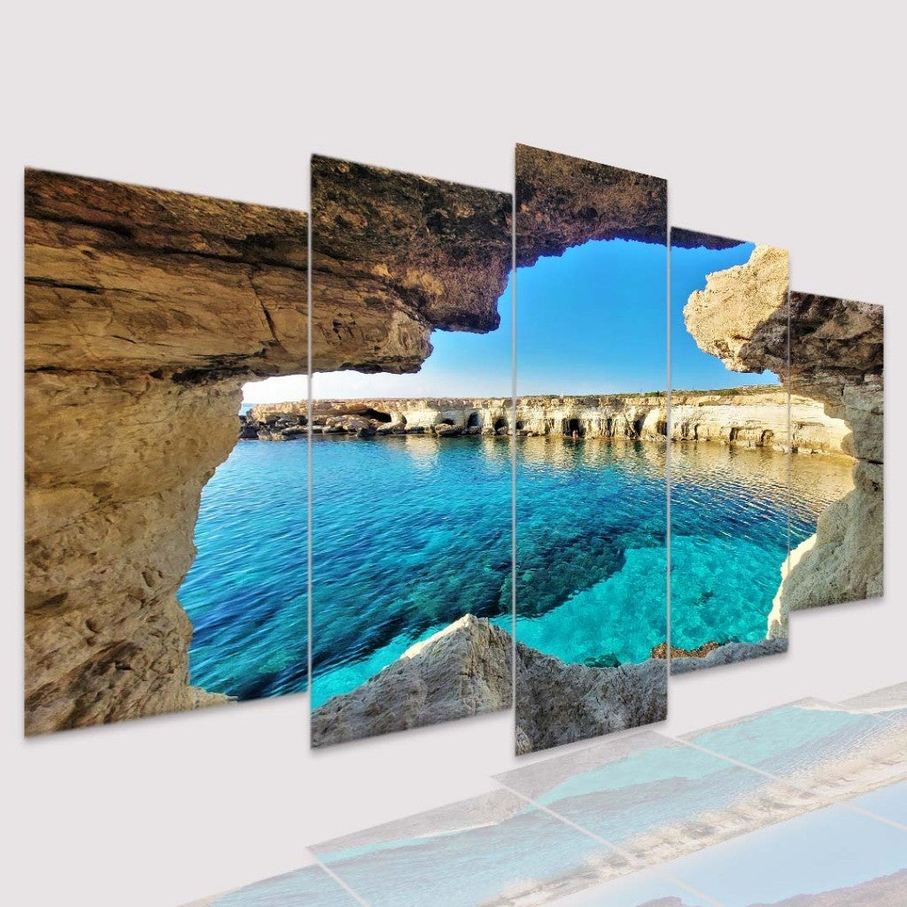 Quadro Decorativo Mosaico Natureza e Lagoa - Quadros Decorativos para Sala | Display de Festa Infantil