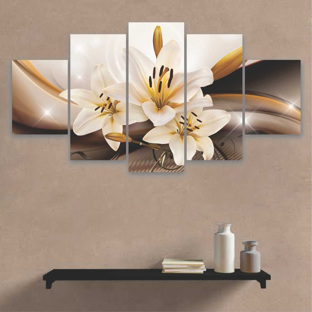 Quadro decorativo Lírio Dourado - Quadros Decorativos para Sala | Display de Festa Infantil