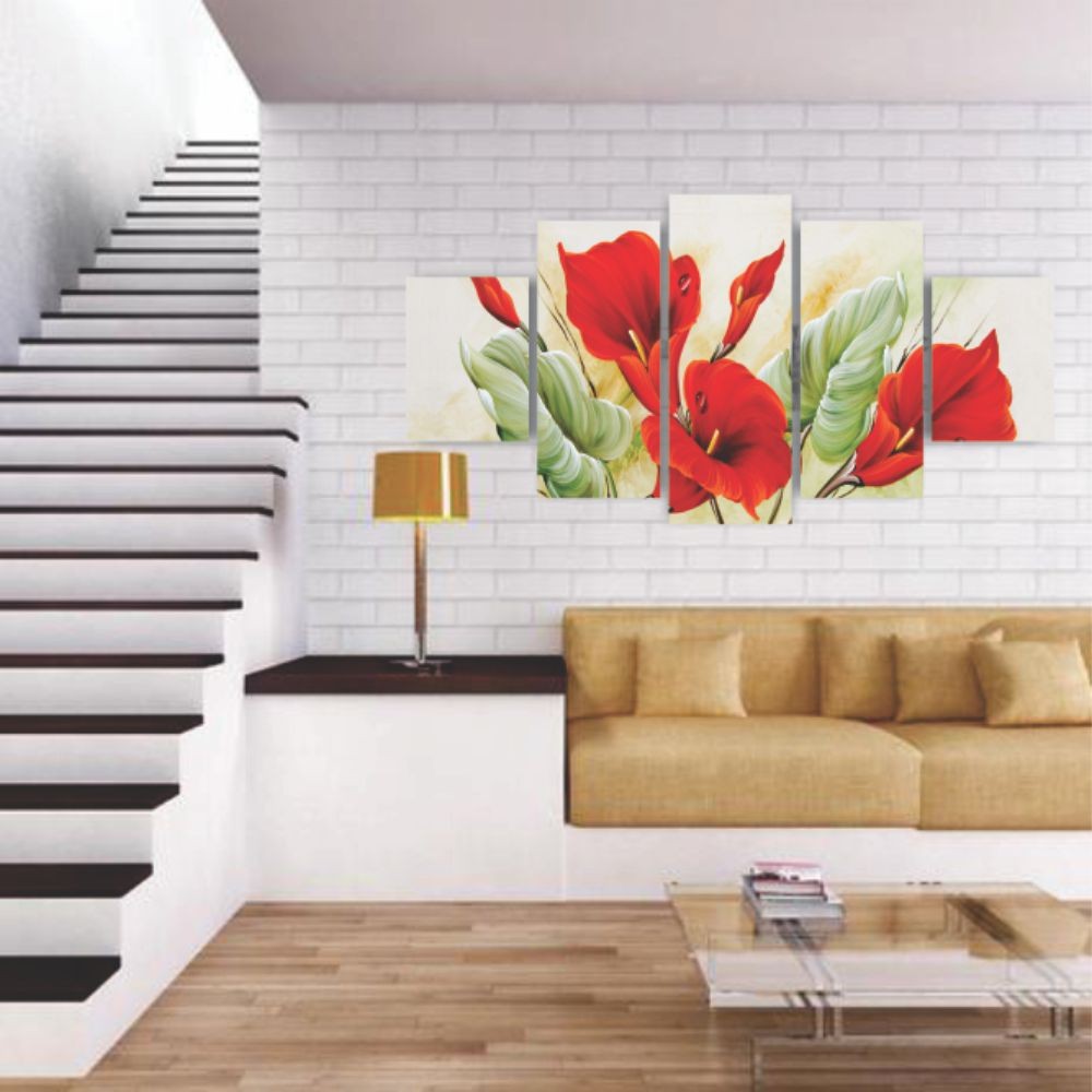 Quadro Decorativo Flor Copo de Leite Vermelho Floral - Quadros Decorativos para Sala | Display de Festa Infantil