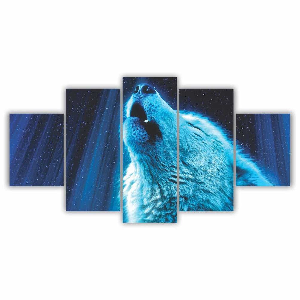 Quadro decorativo Lobo no Universo - Quadros Decorativos para Sala | Display de Festa Infantil
