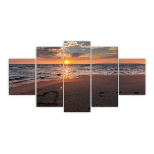 Quadros Decorativos Mosaico Mdf Pôr Do Sol Coração 115x60cm - Quadros Decorativos para Sala | Display de Festa Infantil