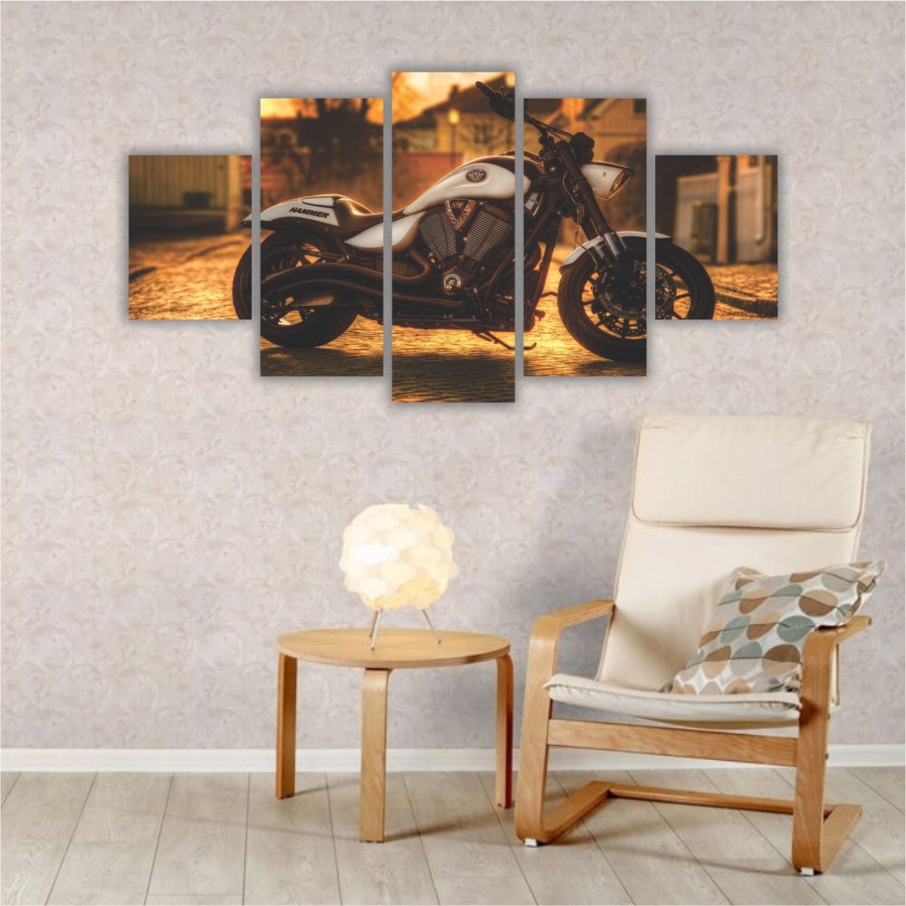 Quadro decorativo Moto Hammer Branca - Quadros Decorativos para Sala | Display de Festa Infantil