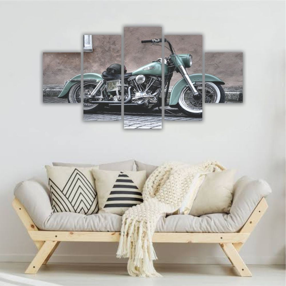 Quadro decorativo Moto Verde - Quadros Decorativos para Sala | Display de Festa Infantil