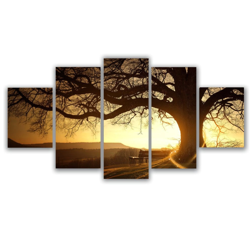 Quadros Decorativos Sala Árvore Da Vida Entardecer Sol - Quadros Decorativos para Sala | Display de Festa Infantil