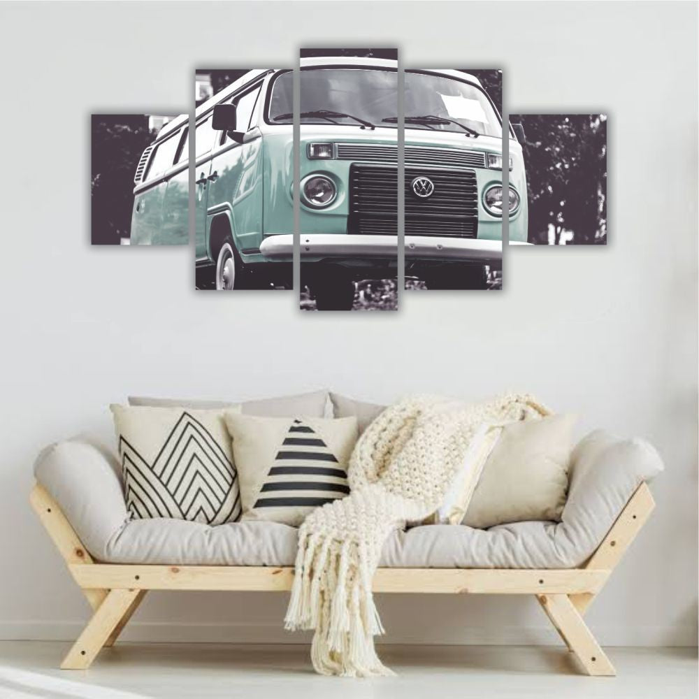 Quadro decorativo Kombi Verde - Quadros Decorativos para Sala | Display de Festa Infantil