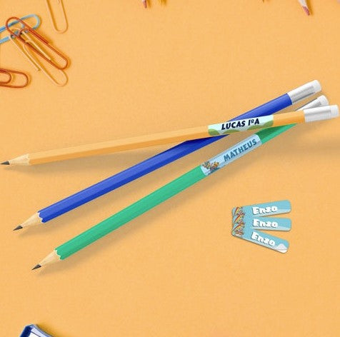 Kit 134 Etiquetas Adesivas Personalizadas para material escolares