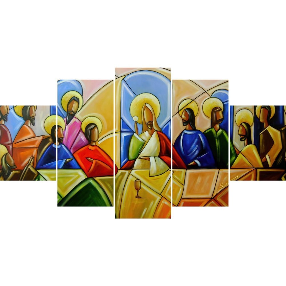 Quadro Decorativo Mosaico Santa Ceia Abstrata - Quadros Decorativos para Sala | Display de Festa Infantil