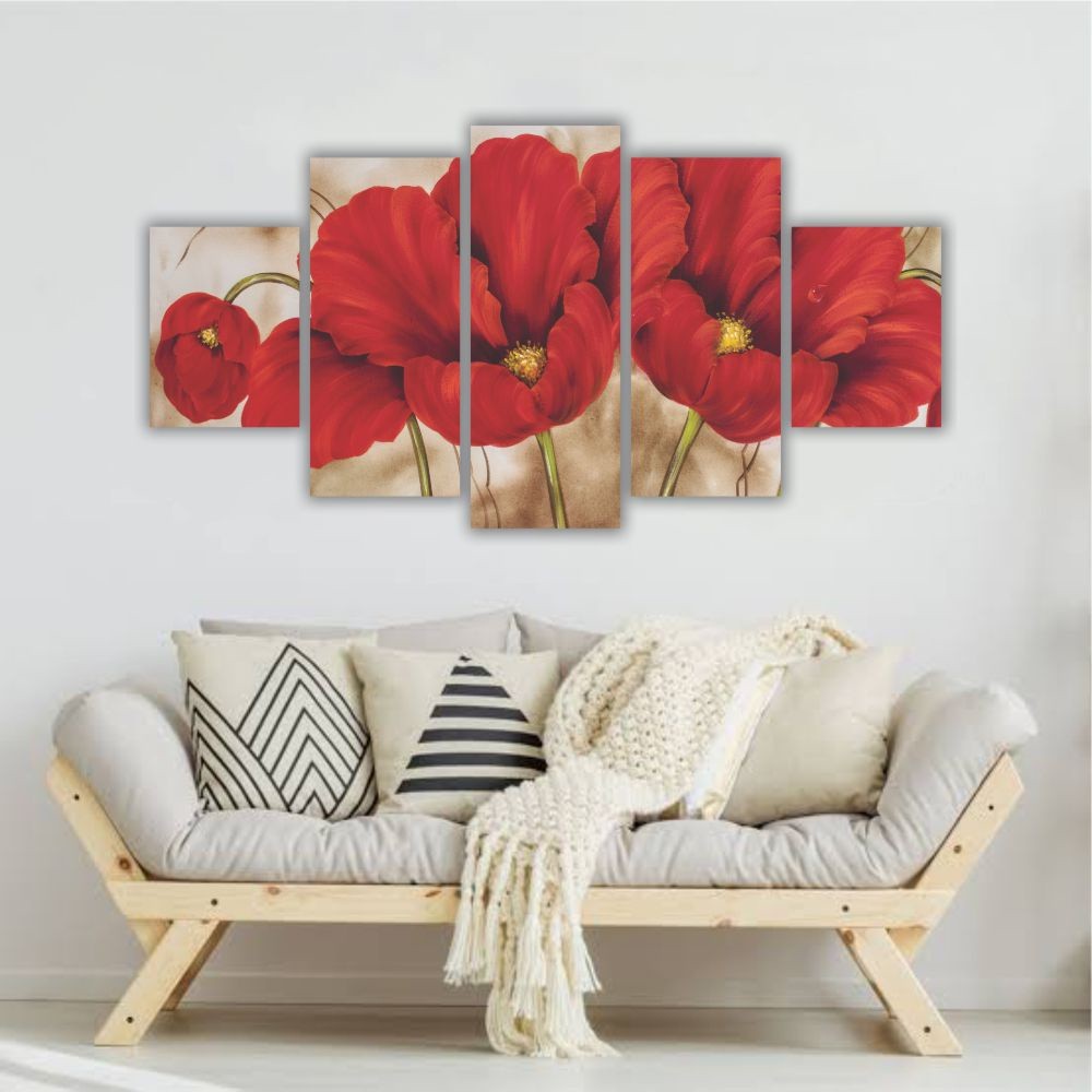Quadro Descorativo Buquê Vermelho 1 - Quadros Decorativos para Sala | Display de Festa Infantil