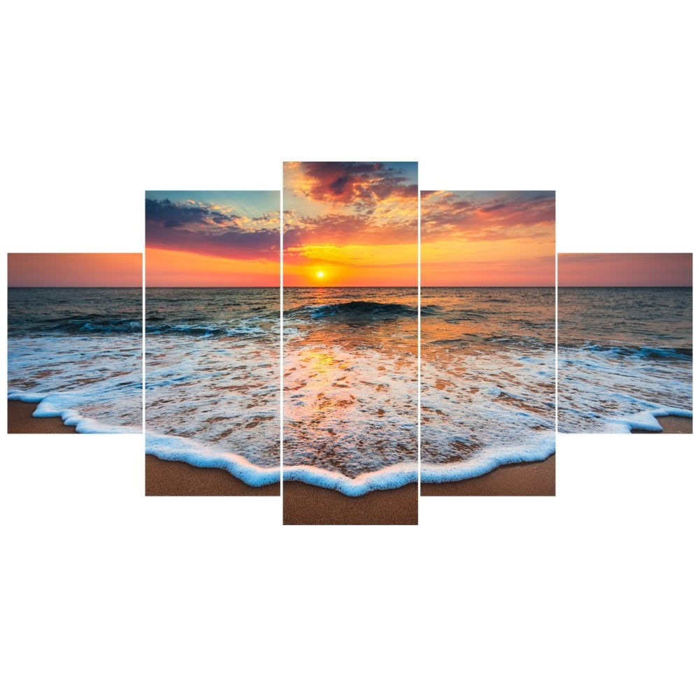 Quadro Decorativo Mosaico Sol se Pondo em alto Mar - Quadros Decorativos para Sala | Display de Festa Infantil