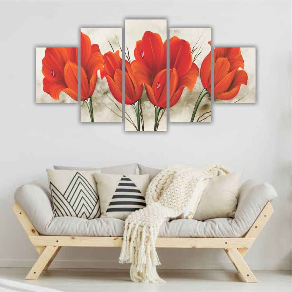 Quadro Decorativo Buquê de Tulipas Vermelhas 2 - Quadros Decorativos para Sala | Display de Festa Infantil