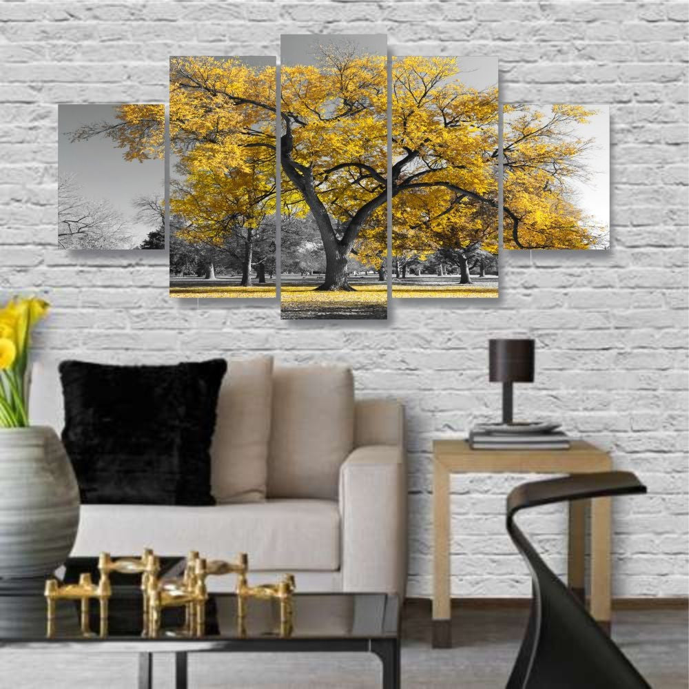 Quadros Decorativos Arvore Vida Botanico Sala Quarto Amarelo - Quadros Decorativos para Sala | Display de Festa Infantil