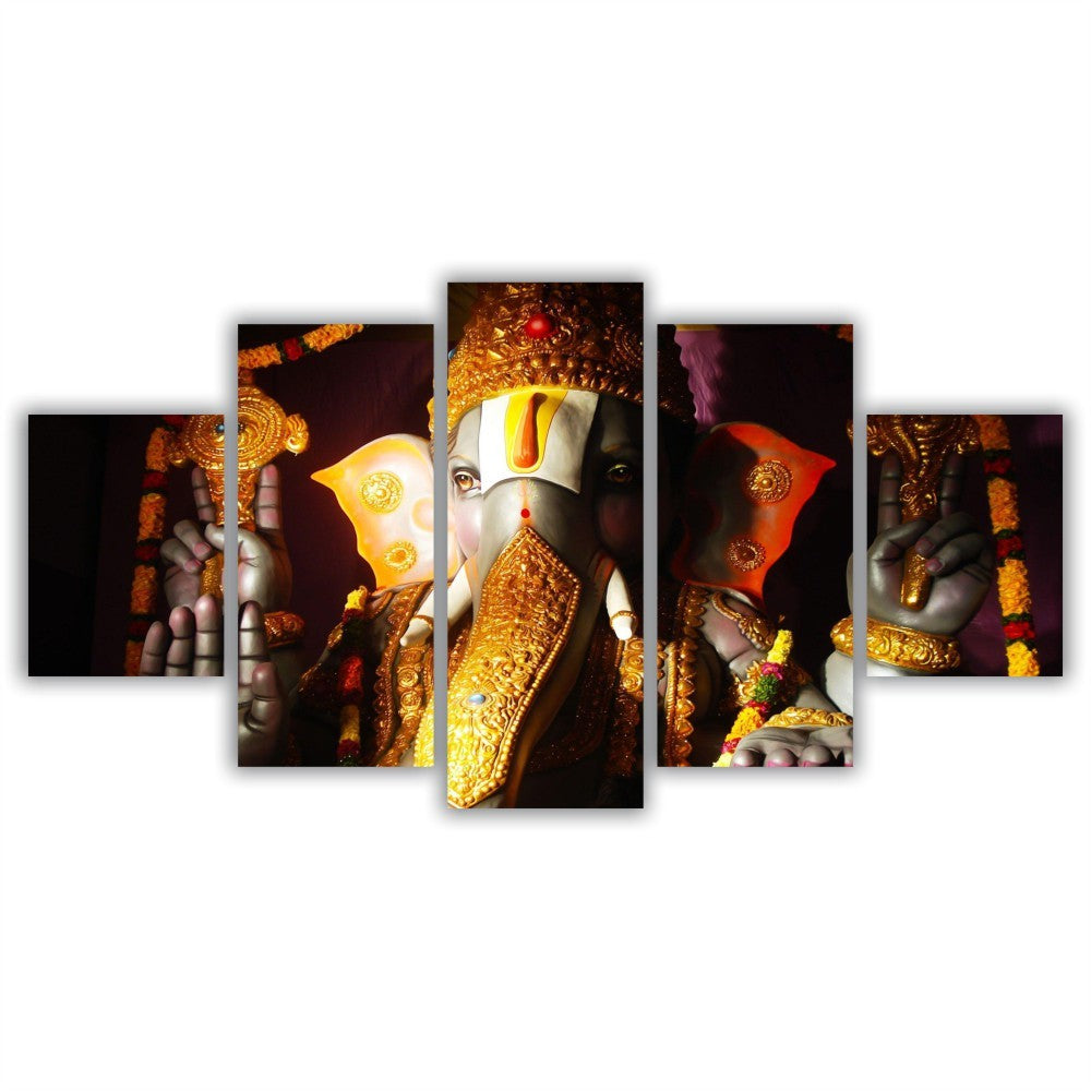 Quadros Decorativos Mosaico Mdf Lord Ganesha Faces Sala Quarto 115x60cm - Quadros Decorativos para Sala | Display de Festa Infantil
