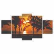Quadros Decorativos Por Do Sol Praia Coqueiro Mar Sala Quarto - Quadros Decorativos para Sala | Display de Festa Infantil