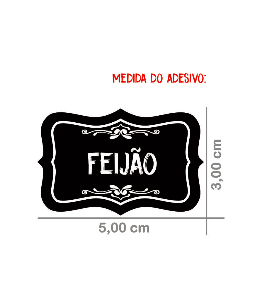 50 Adesivos Para Potes de Temperos Mantimentos Organizadores 5x3cm
