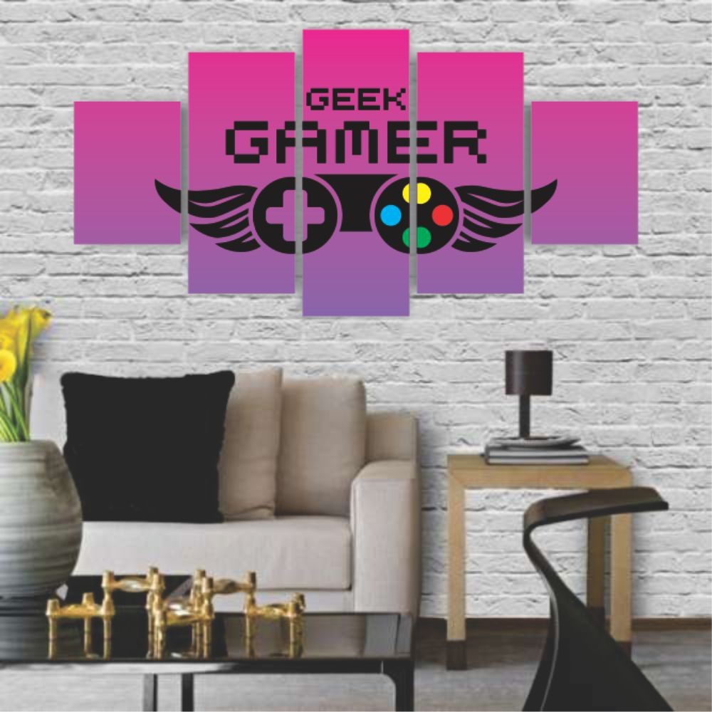 Quadros Decorativos MDF Gamer Geek Controle Roxo Sala Quarto - Quadros Decorativos para Sala | Display de Festa Infantil