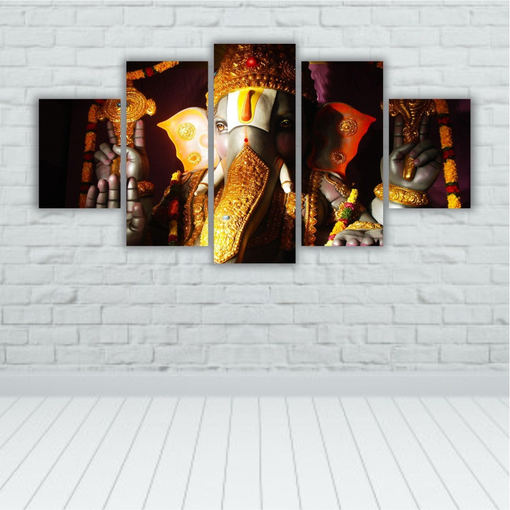 Quadros Decorativos Mosaico Mdf Lord Ganesha Faces Sala Quarto 115x60cm - Quadros Decorativos para Sala | Display de Festa Infantil