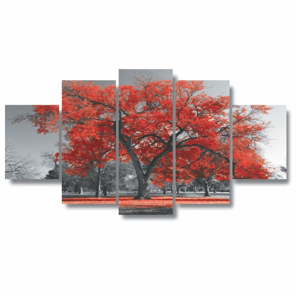 Quadros Decorativos Arvore Vida Botanico Sala Quarto Vermelho - Quadros Decorativos para Sala | Display de Festa Infantil