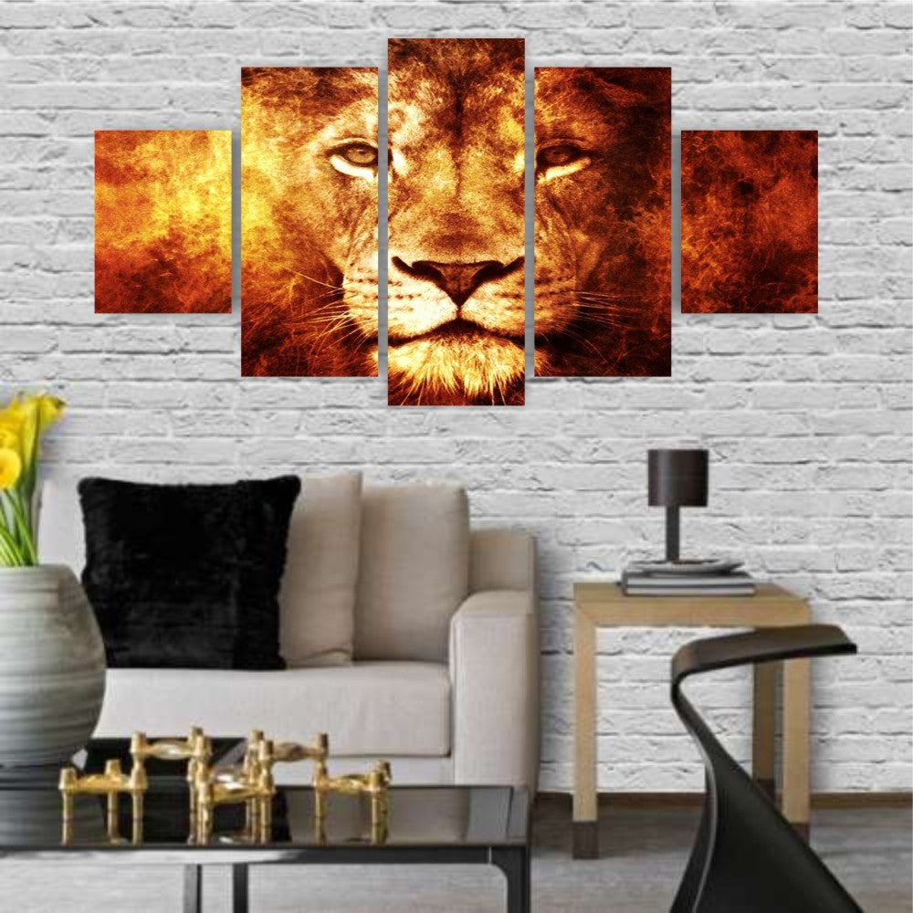 Quadros Decorativos MDF Leão de Judá em Chamas Sala Quarto - Quadros Decorativos para Sala | Display de Festa Infantil