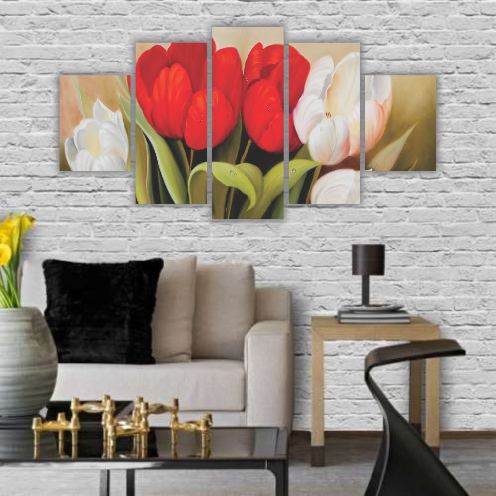 Quadro Decorativo Floral Tulipas Coloridas 2 - Quadros Decorativos para Sala | Display de Festa Infantil