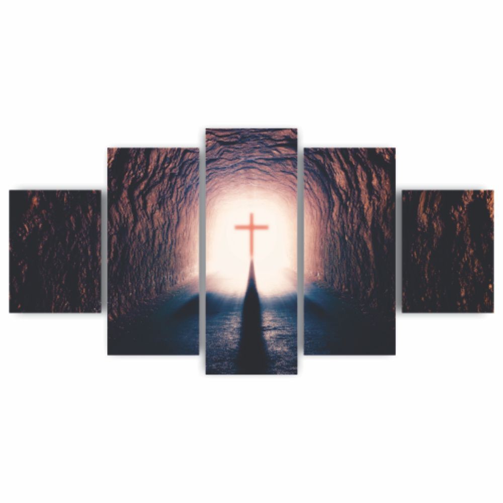 Quadros Decorativos Religioso Caminho da Salvação Cruz Sala Quarto - Quadros Decorativos para Sala | Display de Festa Infantil