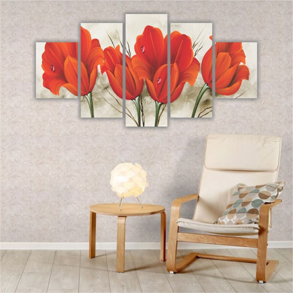 Quadros Decorativos Flores Buquê de Tulipas Vermelhas 2 - Quadros Decorativos para Sala | Display de Festa Infantil