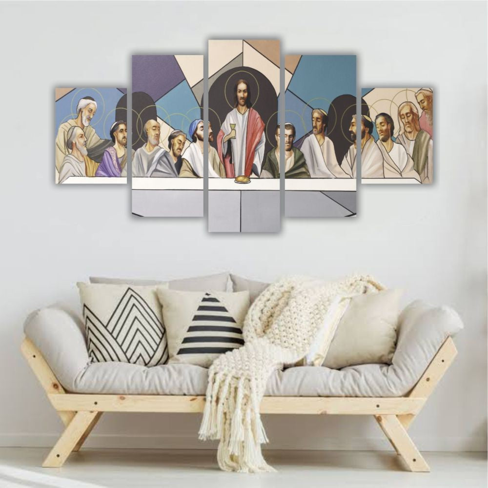 Quadro decorativo Religioso Santa Ceia Geométrico - Quadros Decorativos para Sala | Display de Festa Infantil