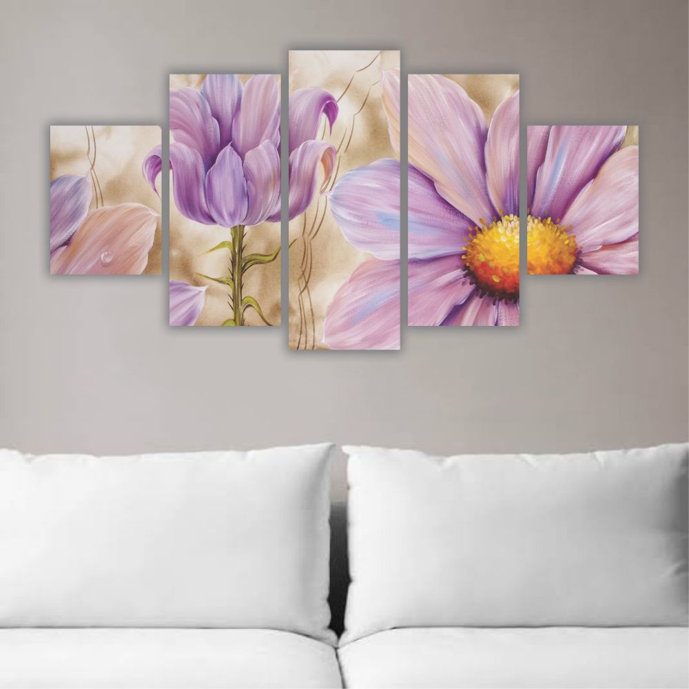 Quadro decorativo Floral Flor Lilás - Quadros Decorativos para Sala | Display de Festa Infantil